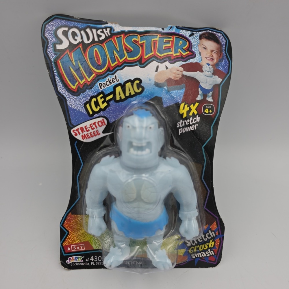 Squish Monster Ice-AAC Ja-Ru Blue New In Package Stretch Toy